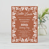 Invitation Terracotta Cielito Lindo Mexicain 80e anniversaire (Debout devant)