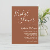 Invitation Terracotta classique moderne avec Fête des mariées (Debout devant)