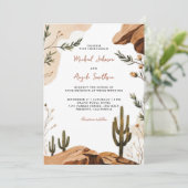 Invitation Terracotta Désert Floral Élégant Mariage bohème (Debout devant)