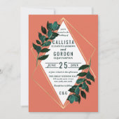 Invitation Terracotta d'or moderne Mariage Terrarium verdoyan (Devant)