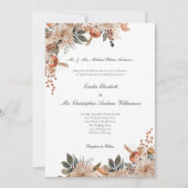 Invitation Terracotta Earth Tones Floral Botanique Mariage (Devant)