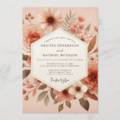 Invitation Terracotta Earthy Bloom Wedding (Devant)
