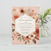 Invitation Terracotta Earthy Bloom Wedding (Debout devant)