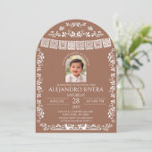 Invitation Terracotta El Bautizo Boy Photo Baptism Arch (Debout devant)