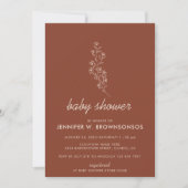Invitation Terracotta Elegant Classé Baby shower simple (Devant)
