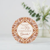 Invitation Terracotta élégant mexicain Talavera merci (Debout devant)