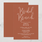 Invitation Terracotta Élégant Script Bridal Bunch Douche (Devant / Derrière)
