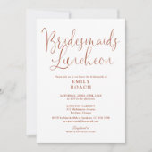 Invitation Terracotta Élégant Script Bridesservantes Déjeuner (Devant)