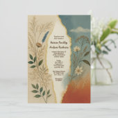 Invitation Terracotta et Dusty Turquoise Rustic Sunset Fleur (Debout devant)