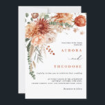 Invitation Terracotta et Emerald Green Rustic FlorMariage<br><div class="desc">Élégante Terracotta et faire-part de mariage à thème émeraude avec élégant bouquet de terre cuite,  orangé fleuri brûlé. Veuillez me contacter pour toute aide sur la personnalisation ou si vous avez besoin d'un autre produit avec ce design.</div>