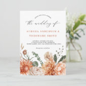 Invitation Terracotta et Emerald Green Rustic FlorMariage (Debout devant)