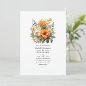 Invitation Terracotta et verdure Mariage Floral (Debout devant)