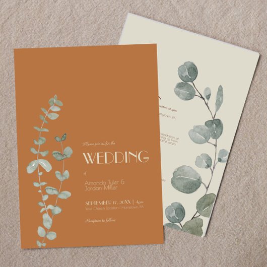 Invitation Terracotta Eucalyptus Déco Tout En Un Mariage