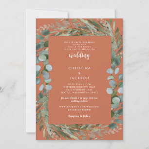 Invitation Terracotta Eucalyptus Mariage botanique III