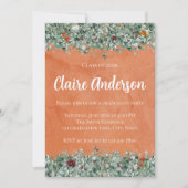 Invitation Terracotta Eucalyptus Orange Floral Graduation (Devant)