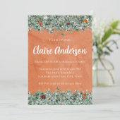 Invitation Terracotta Eucalyptus Orange Floral Graduation (Debout devant)