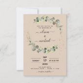 Invitation Terracotta Eucalyptus Verdure Mariage Élégant (Devant)