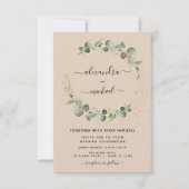 Invitation Terracotta Eucalyptus Verdure Mariage élégant (Devant)