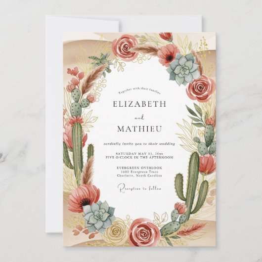 Invitation Terracotta Exquisite Desert Wedding (Devant)