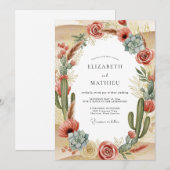 Invitation Terracotta Exquisite Desert Wedding (Devant / Derrière)