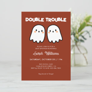 Invitation Terracotta Fall Baby shower Jumeaux neutres genre