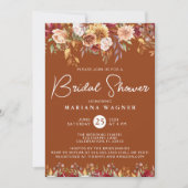 Invitation Terracotta Fall Fête des mariées florale (Devant)