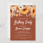 Invitation Terracotta Fall Floral Anniversaire Party (Devant)