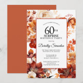 Invitation Terracotta Fall Flowers 60e Anniversaire surprenan (Devant / Derrière)
