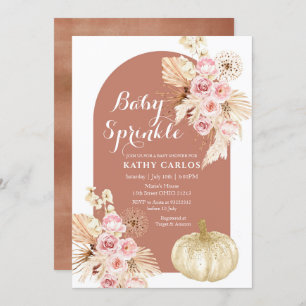 Invitation Terracotta Fall pampas grass & Citrouille Invitati