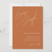 Invitation Terracotta Fall | Script Photo QR Code Mariage (Devant)