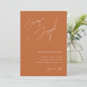 Invitation Terracotta Fall | Script Photo QR Code Mariage (Debout devant)