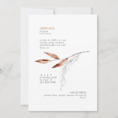 Invitation Terracotta Fête des mariées de Foliage Moderne (Devant)