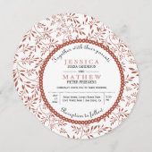 Invitation Terracotta feuille motif mariage de automne (Devant / Derrière)