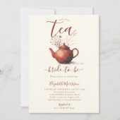 Invitation Terracotta Fleur sauvage Art Chic Thé nuptiale Dou (Devant)