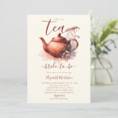 Invitation Terracotta Fleur sauvage Art Pot nuptiale Thé douc (Debout devant)