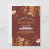 Invitation Terracotta Fleur sauvage Réception de mariage d'au (Devant)