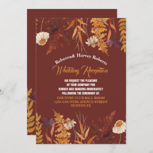 Invitation Terracotta Fleur sauvage Réception de mariage d'au