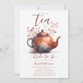 Invitation Terracotta Fleur sauvage Rustic Tea Douche (Devant)