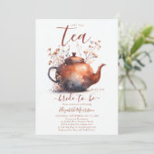 Invitation Terracotta Fleur sauvage Rustic Tea Douche (Debout devant)