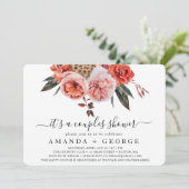 Invitation Terracotta Fleurs boho couple douche (Debout devant)