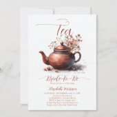 Invitation Terracotta Fleurs sauvages Boho Chic Thé nuptiale  (Devant)