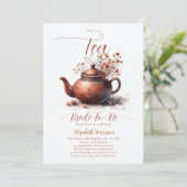 Invitation Terracotta Fleurs sauvages Boho Chic Thé nuptiale  (Debout devant)