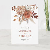 Invitation Terracotta Floral All in One QR Code Wedding (Devant)