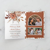 Invitation Terracotta Floral All in One QR Code Wedding (Intérieur)