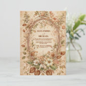 Invitation Terracotta Floral Art Nouveau Mariage (Debout devant)