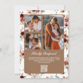 Invitation Terracotta Floral Beige Tan QR Code Wedding (Dos)