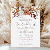 Invitation Terracotta Floral Boho Automne Tout En Un Mariage