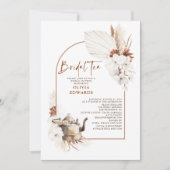 Invitation Terracotta Floral Boho Fête des mariées Tea Party (Devant)