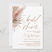 Invitation Terracotta Floral Boho Pampas Fête des mariées en (Devant)