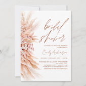 Invitation Terracotta Floral Boho Pampas Fête des mariées en (Devant)